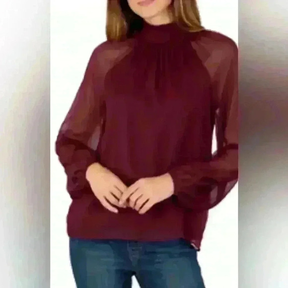 Joie Tops - NWT Joie burgundy smocked blouse